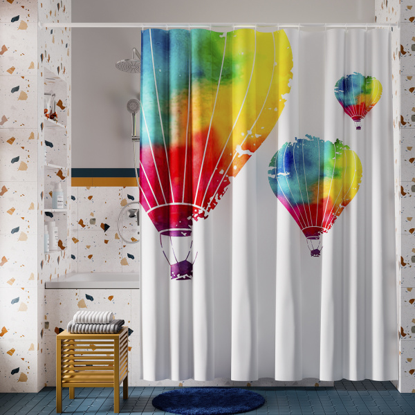 Текстильная шторка для ванны WasserKRAFT Rossel SC-57102 фото