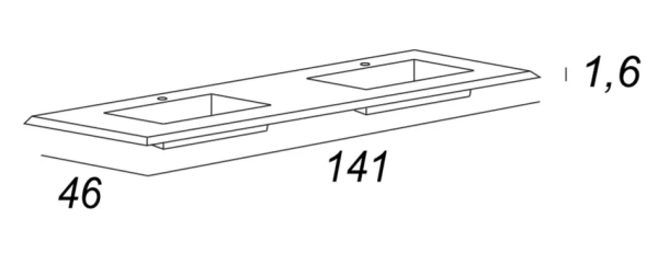 Двойная раковина Cezares Bellagio 50215 141x46 фото