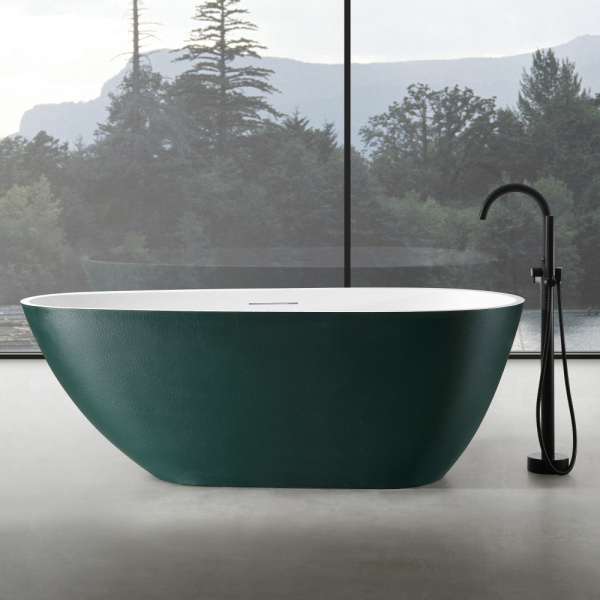 Ванна из искусственого камня Abber Dortmund AM9911MBG 170x75 темно-зеленая матовая фото