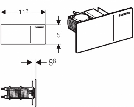 Клавиша смыва Geberit Sigma 70 115.635.FW.1 нержавеющая сталь фото
