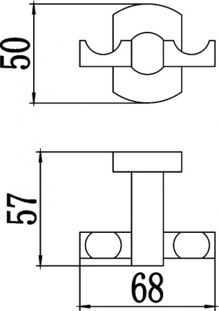 Крючок для ванной двойной Savol 99 S-009954 фото