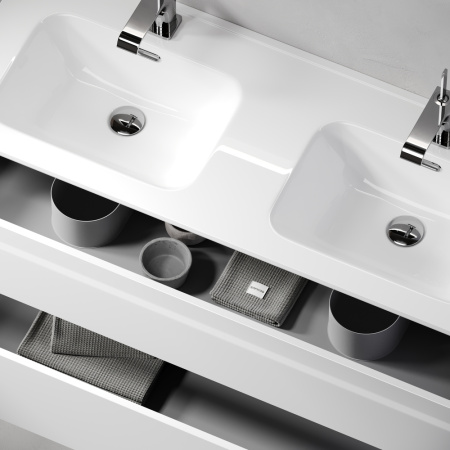 Тумба под раковину Sancos Urban UR120-2W белый глянец фото