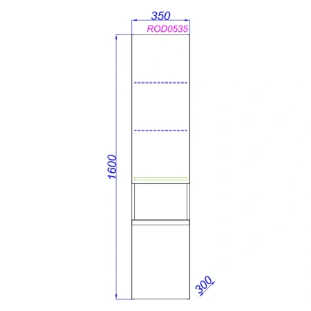 Шкаф-пенал подвесной Aqwella Rodos ROD0535 фото