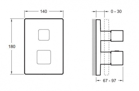 Термостатический смеситель для душа Jacob Delafon Square E75391-CP фото