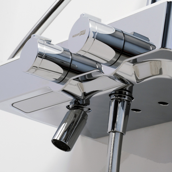 Душевая система (стойка) с термостатом WasserKRAFT Thermo A113.116.155.CH хромоникель фото