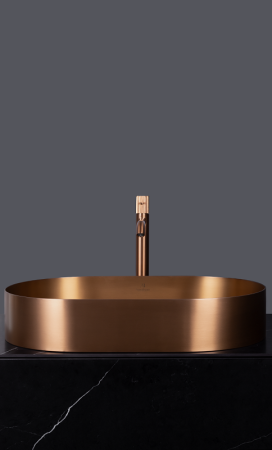 Накладная раковина из нержавеющей стали AltroBagno Eterno 001027RaSp матовая медь фото