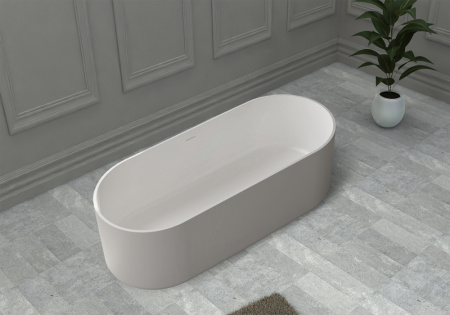 Ванна из искусственого камня Abber Stein AS9607 170x75 белая матовая фото