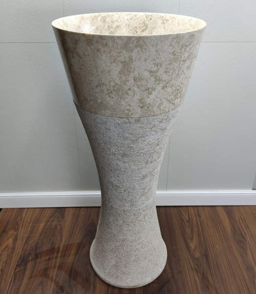 Раковина напольная из мрамора Cream MN-01362 (40*40*90) фото