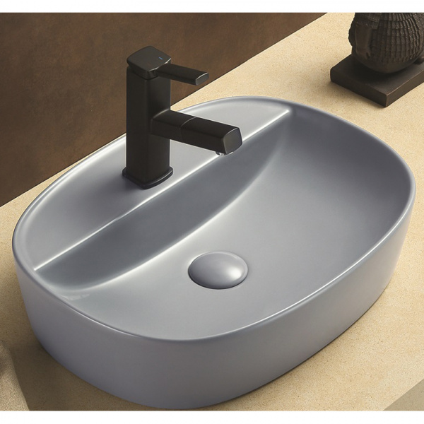 Накладная раковина CeramaLux NC 78239XMHL-4 50x38 голубая фото