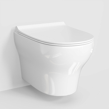 Подвесной унитаз безободковый WasserKRAFT Berkel H001.E034 с сиденьем фото