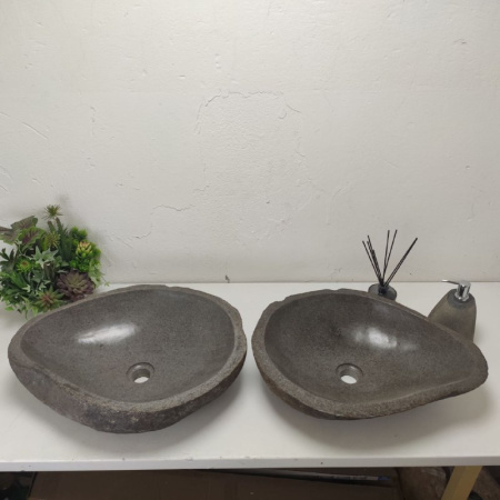 Раковина из речного камня ПАРА!!! RS01730 (55*42*15) фото