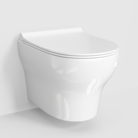 Подвесной унитаз безободковый WasserKRAFT Berkel H001.E034 с сиденьем фото