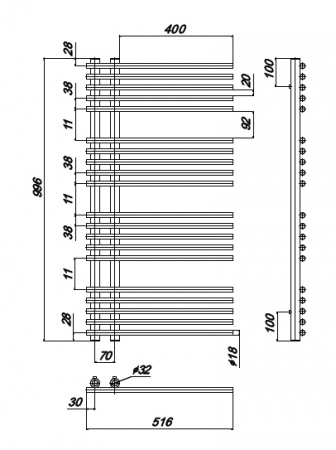 Водяной полотенцесушитель Ravak Style X04000083650 51х100 фото
