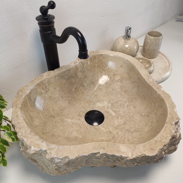 Накладная раковина из мрамора Erozy Cream EM-01103 (48*43*15) фото