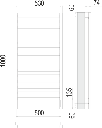 Полотенцесушитель электрический Terminus Енисей П12 500х1000 4670078526250 фото