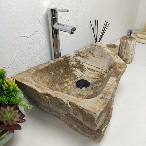 Накладная раковина из окаменелого дерева Fossil Basin OD-01243 (58*36*15) фото