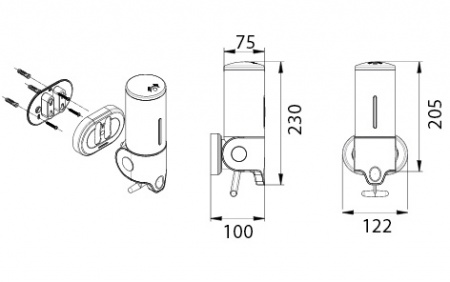 Дозатор для жидкого мыла настенный Fixsen Hotel FX-31012A фото