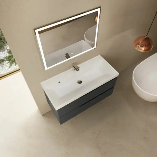 Тумба под раковину Aquame S3 AQM900310GM 100 см, антрацит фото