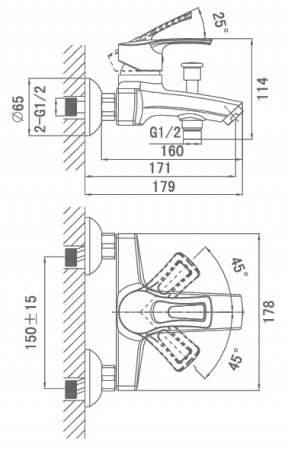 Смеситель для ванны с душем D&K Furth Bayern DA1223201 фото