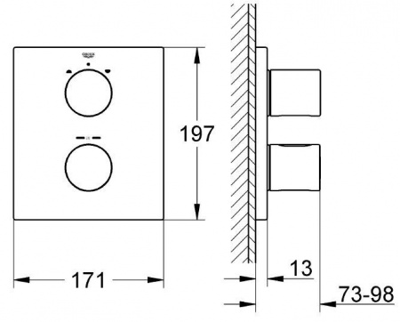 Термостатический смеситель для ванны и душа Grohe Grohtherm 3000 Cosmopolitan 19567000 фото