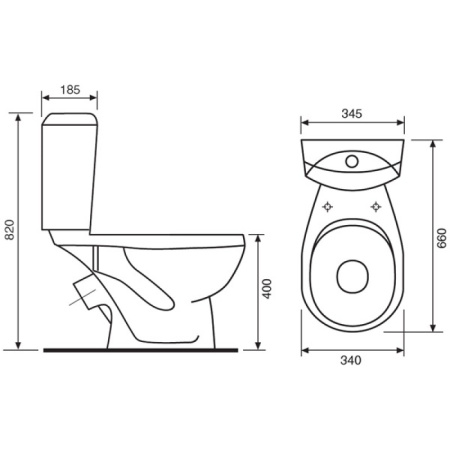 Унитаз-компакт напольный Rosa Комфорт 417882 с сиденьем фото
