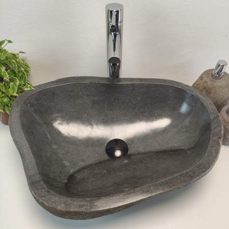 Накладная раковина из речного камня RS0931 (56*40*15) фото