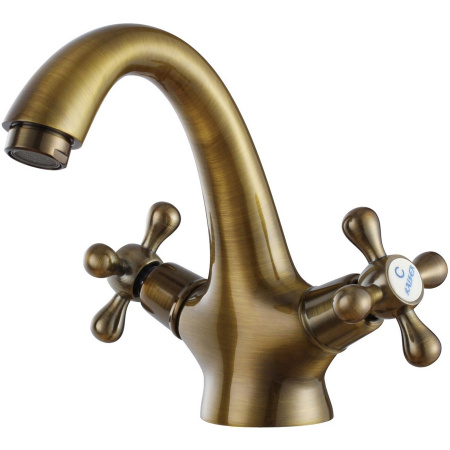 Смеситель для раковины двухвентильный Kaiser Carlson Style 44311-1G бронза глянцевая фото