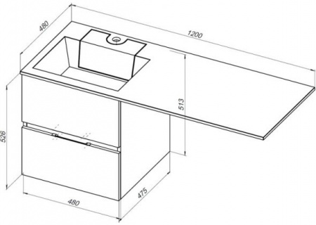 Тумба с раковиной под стиральную машину Aquanet Алвита 120 00243777 L фото