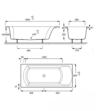 Акриловая ванна Jacob Delafon Ove E60143RU-00 180x80 фото