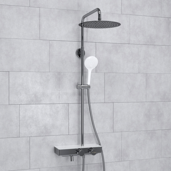 Душевая система (стойка) с термостатом WasserKRAFT Thermo A113.116.155.CH хромоникель фото