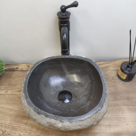 Накладная раковина из речного камня RS01148 (33*34*15) фото