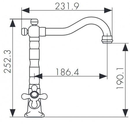 Смеситель для кухни Kaiser Carlson Style 44233-1 Br фото