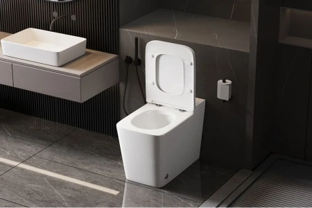 Унитаз приставной с импульсным смывом Abber Rechteck AC1213P с сиденьем микролифт фото