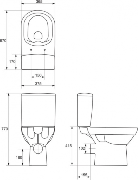 Унитаз напольный Cersanit City S-KO-CIT011-3/5-COn-S-DL-w с сиденьем фото