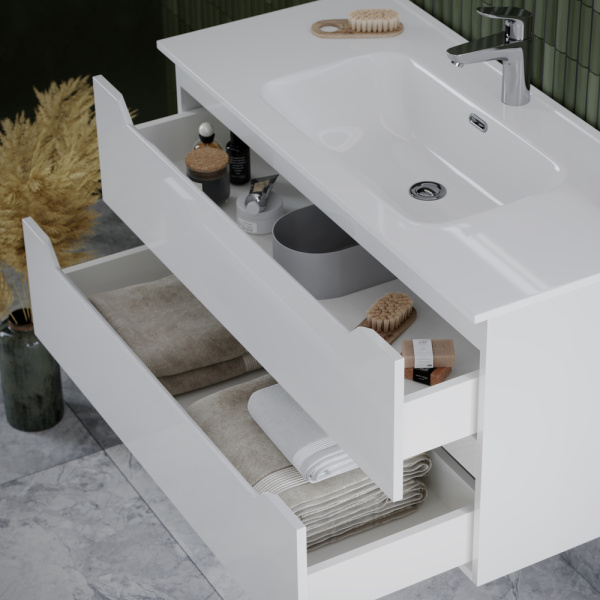 Тумба под раковину Sancos Norma 2.0 NR2.0100W белый глянец фото