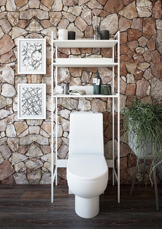 Стеллаж для хранения над унитазом Sanflor 64 82613185 белый фото