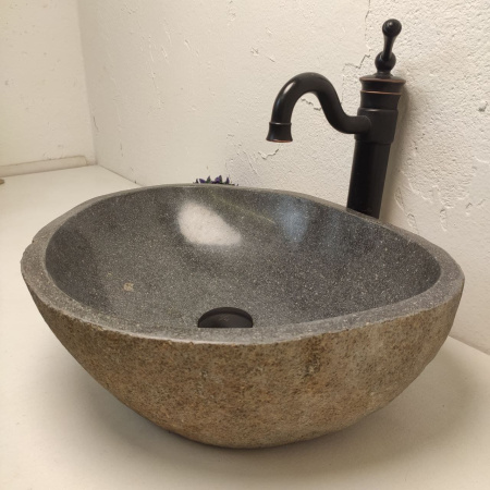 Накладная раковина из речного камня RS01232 (49*40*15) d3 фото