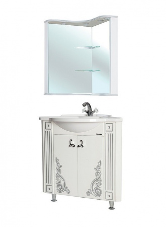 Тумба под раковину Bellezza Венеция Угловая Люкс серебро фото