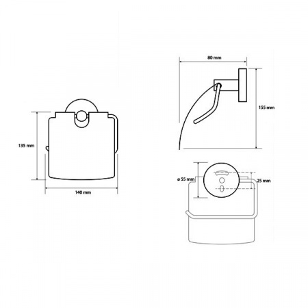 Держатель для туалетной бумаги Bemeta Dark 104112010 фото