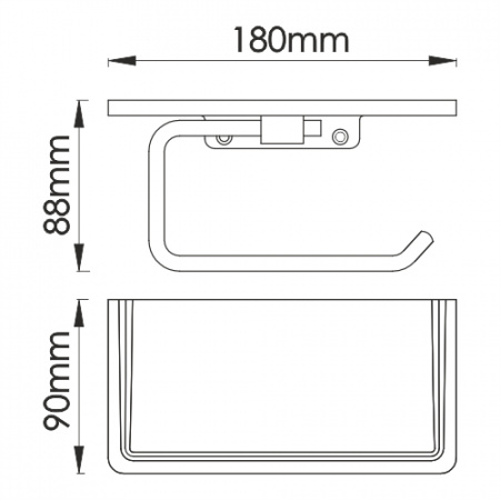 Держатель для туалетной бумаги с полочкой для телефона WasserKRAFT K-1325 фото