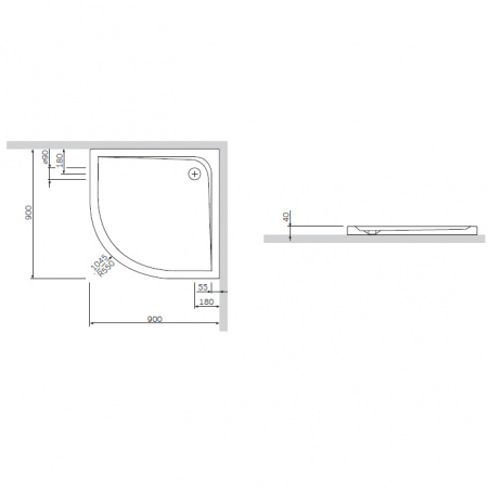 Поддон для душа Am.Pm Inspire S W51T-GSRO-090W 90х90 фото