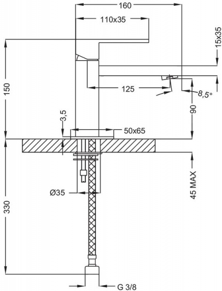 Смеситель для раковины Cezares Levico LEVICO-LSM1-01-Cr фото