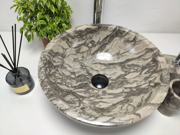 Накладная раковина из мрамора Bowl Doreng BM-01009 (40*40*15) фото