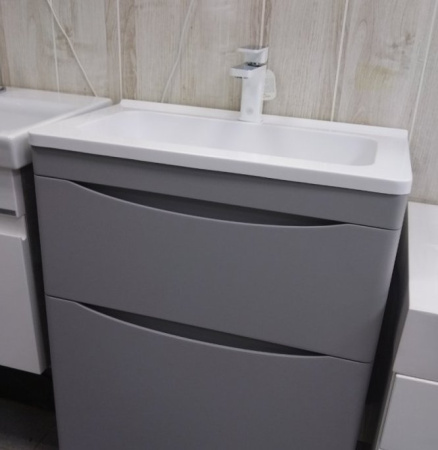 Тумба под раковину Style Line Бергамо мини 60 СС-00002317 серая фото