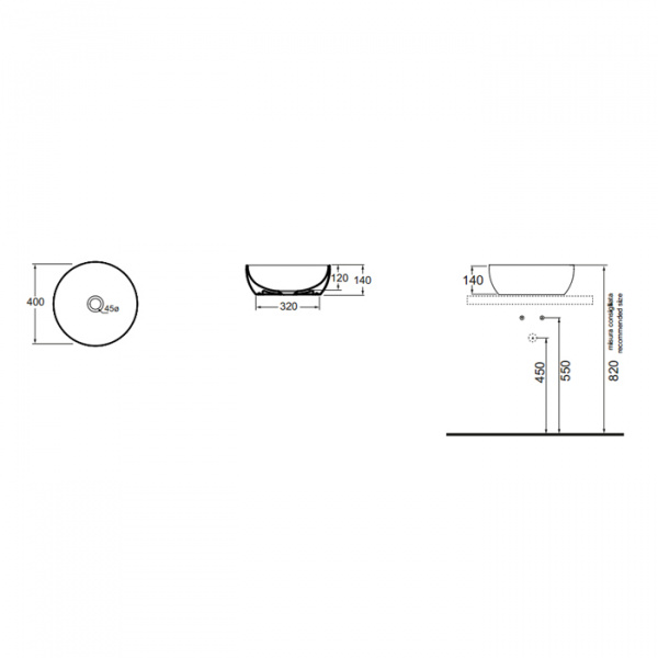 Накладная раковина Azzurra Elegance ECI40 bi*0 фото