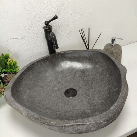 Накладная раковина из речного камня RS01482 (57*53*15)C10 фото