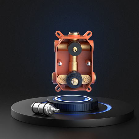 Душевая система скрытого монтажа с термостатом Vincea VSFW-102TMB черная матовая фото