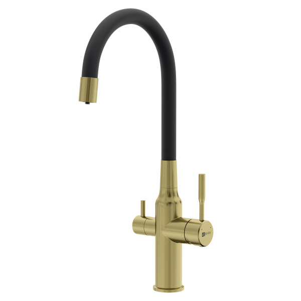 Смеситель для кухни с подключением к фильтру Lemark Expert LM5083LGN-Black светлое золото фото