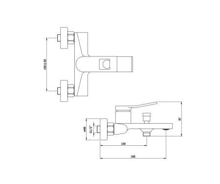 Смеситель для ванны с душем Bronze de Luxe Element EL03CB фото