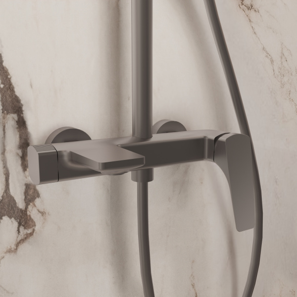 Душевая система Vincea Puro VSFS-5P1GM вороненая сталь фото